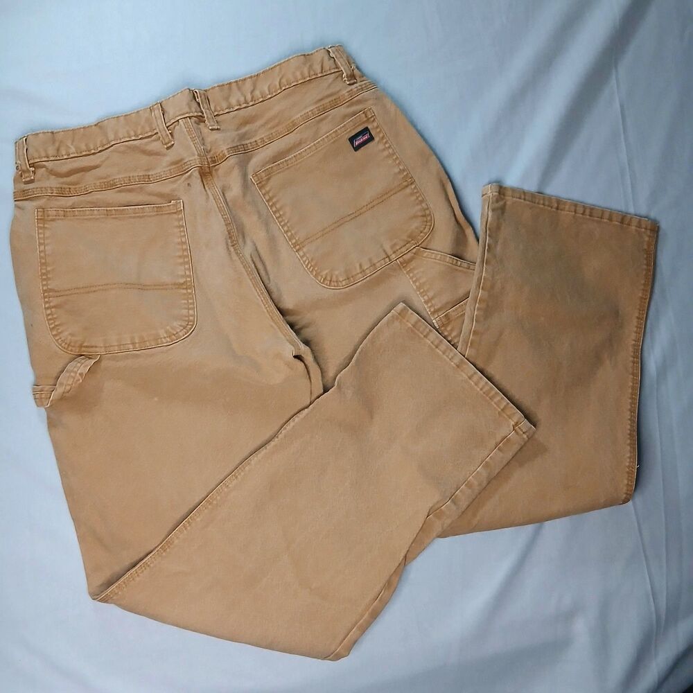 Genuine Dickies Carpenter Work Pants Heavy Duty Khaki Utility Jean Men's 36x32 - Picture 2 of 11